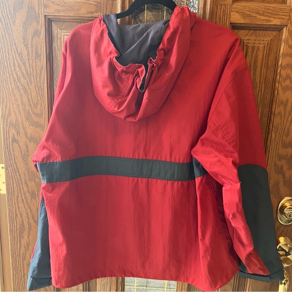 Vintage Gap Red & Blue Hooded Pullover Power Shirt Rain Jacket size Medium Y2K - Picture 5 of 7